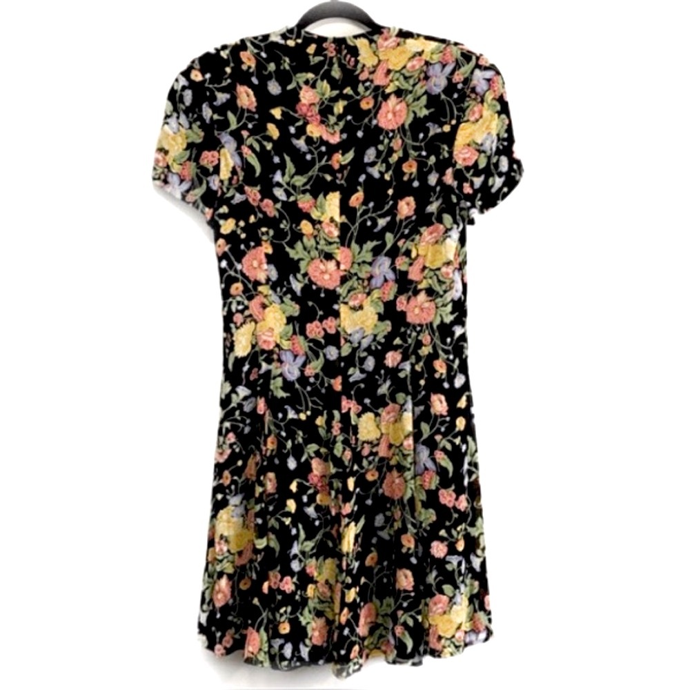 Liz Claiborne Black Floral Short Sleeve Dress - Picture 2 of 5